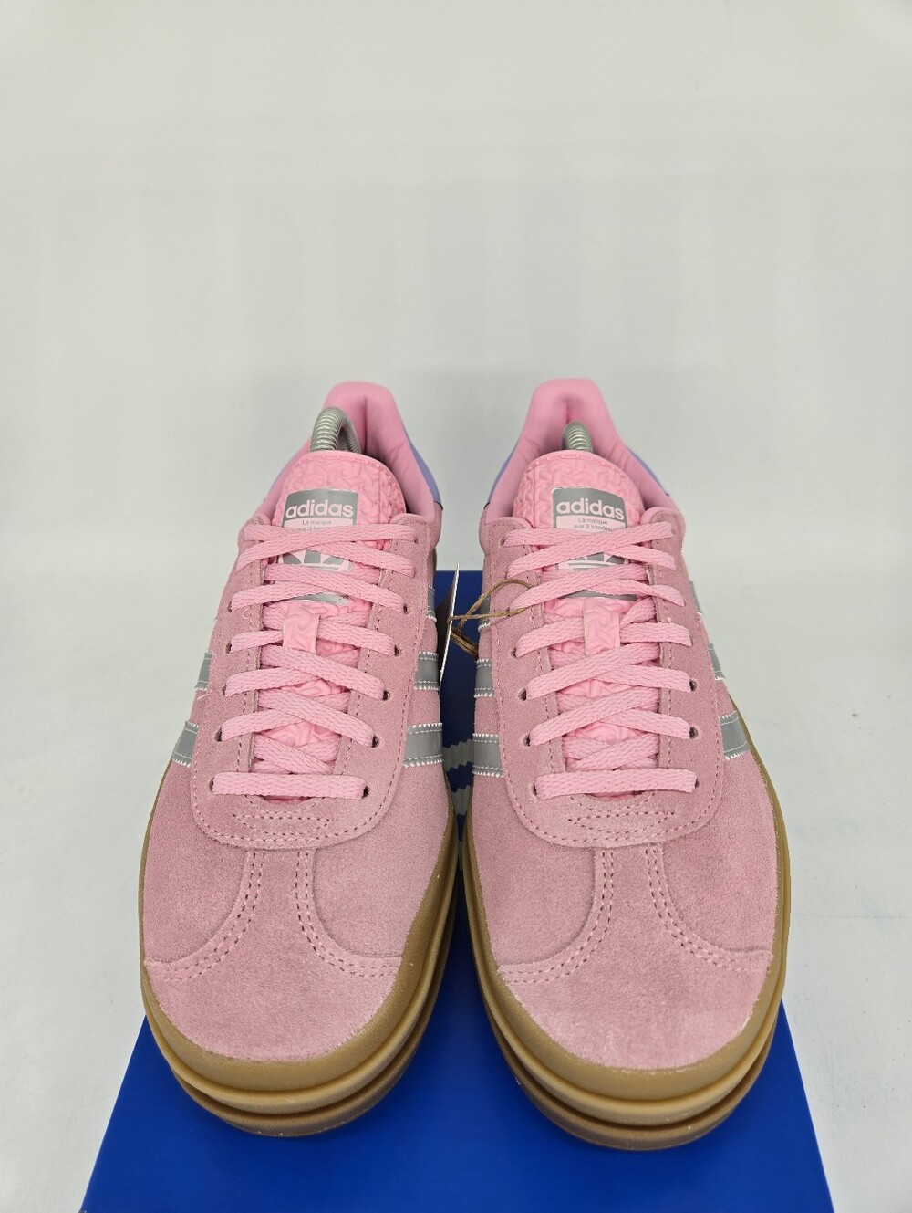 adidas Gazelle Bold JH5539 True Pink Silver Purple Shoes Women's Size 7.5 - Picture 2 of 8